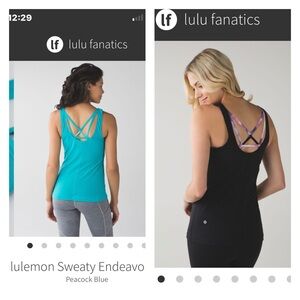 2 Lululemon Sweaty Endeavor Tanks Bundle, Size 6.